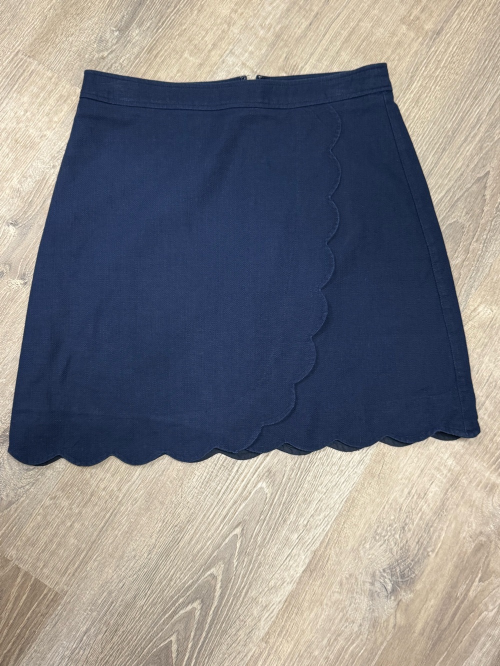 J. Crew Navy Scallop Edge Mini Skirt